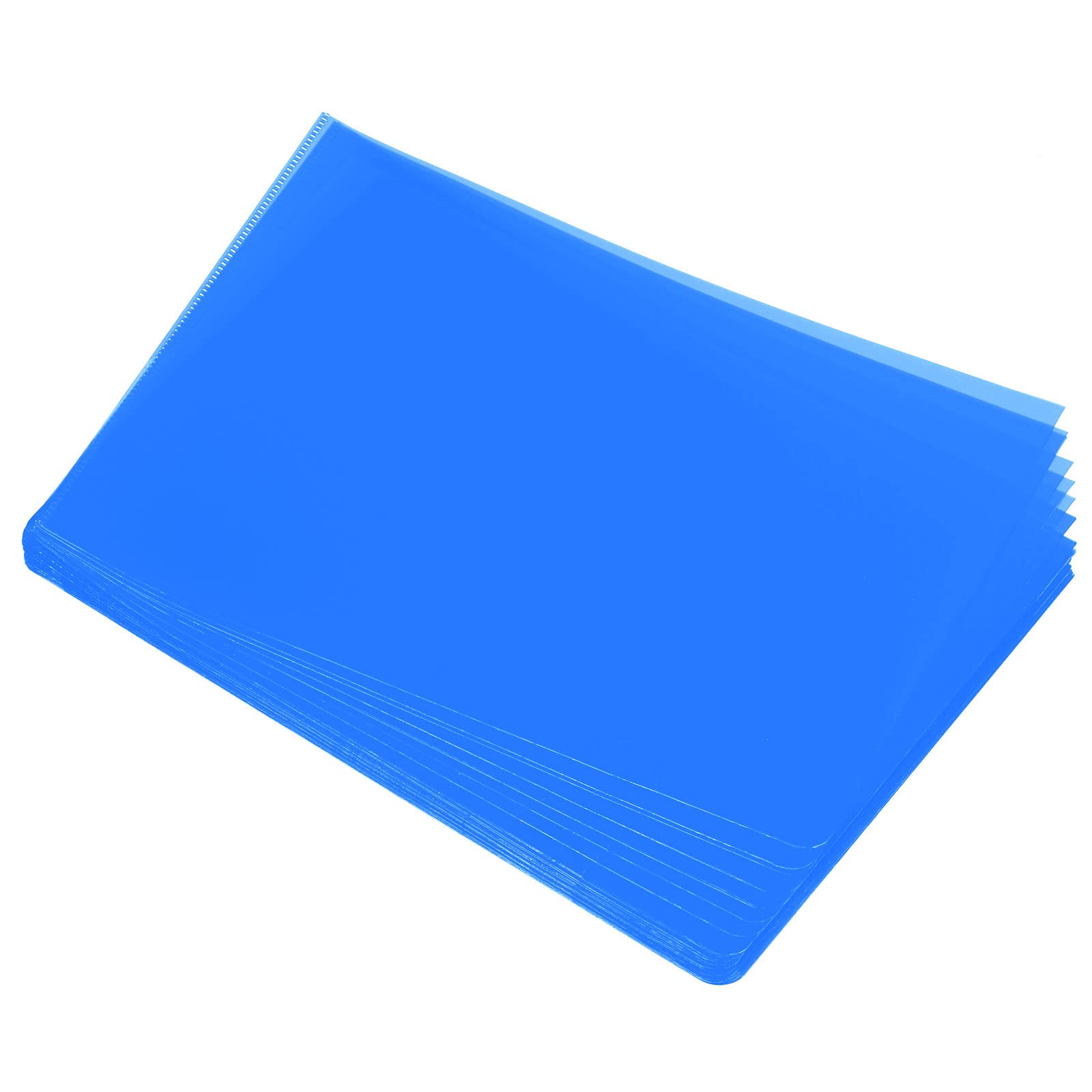 PATIKIL L Type Folders 36 Pack A4 Plastic Clear Document Folder File Jacket Sleeves Project Pockets, Blue