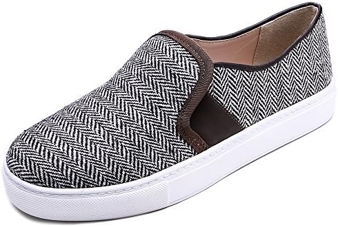 TONGPU Women's Casual Comfy Slip On Flat Shoes Grey US6
