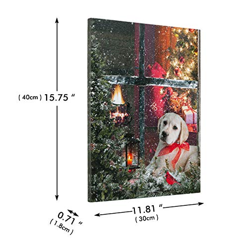 LED Canvas Art w/Dog & Xmas Tree - Image 5