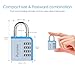 Puroma 2 Pack Combination Lock 4 Digit Padlock for School Gym Sports Locker, Fence, Toolbox, Case, Hasp Storage (Blue Code Side Window)