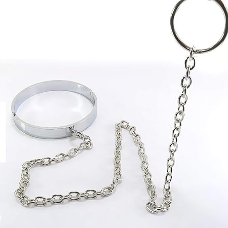 SM Halsband Bondage Spielzeug mit langer Metallzugkette Erotisch Handgemachte Halskette Sexy Spielzeug für Männer,male