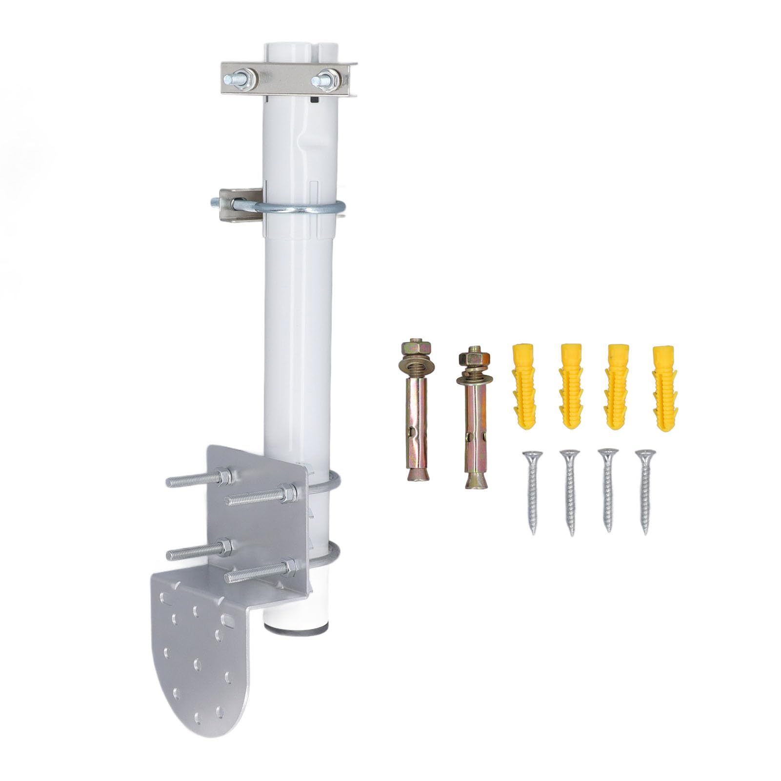 Starlink Mount, Antenna Pole Installation Kit, Stainless Steel Starlink Satellite Mounting Kit, Short Wall Roof Mount Bracket for Starlink V2 Rectangular Dish Antennas