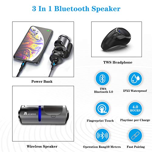 Bluetooth 5.0 Earbuds Rechargeable Wireless Headphones Bluetooth Speaker Waterproof TWS