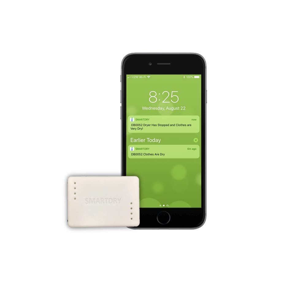 SmartDry Wireless Laundry Sensor and App, iOS and Android Mobile Devices. Compatible with Alexa