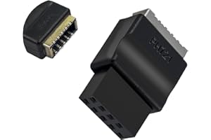 WENZIYAXU USB 2.0 9Pin to Type-E Motherboard Header Extension Adapter, Black, 15mm x 24mm, 4g