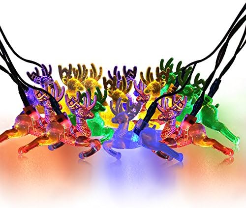 Dolucky Solar Deer String Lights - 8 Modes, 30 LED Solar String Lighting Outdoor - Great Kits for Garden, Landscape, Xmas Tree,Patio, Wedding Party Landscape