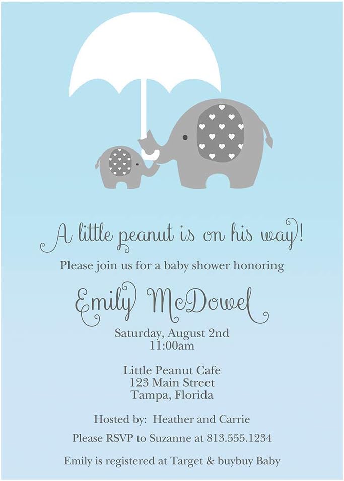 umbrella elephant baby shower