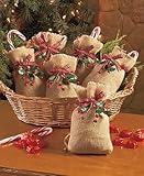Set of 6 Burlap & Berry Treat Bags