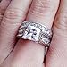 WensLTD 2-in-1 Womens Vintage White Diamond Silver Engagement Wedding Band Ring Set (#10, Silver)