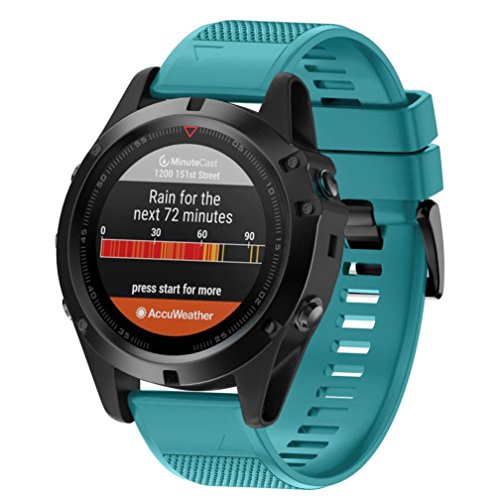 Creazy Replacement Silicagel Quick Install Band Strap For Garmin Fenix 5X GPS Watch (Green)