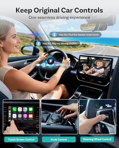 OTTOCAST Cabin Care Baby Car Camera 2026 (for Wired CarPlay Only) | Uses Your Car's Built-In Screen,No Extra Screen Needed,Split Screen for CarPlay and Baby,No-Glow Night Vision,150°Wide Angle