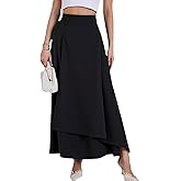 materasu Women A-Line Midi Skirt,High Waist Elegant Layered Flow Swing Skirt