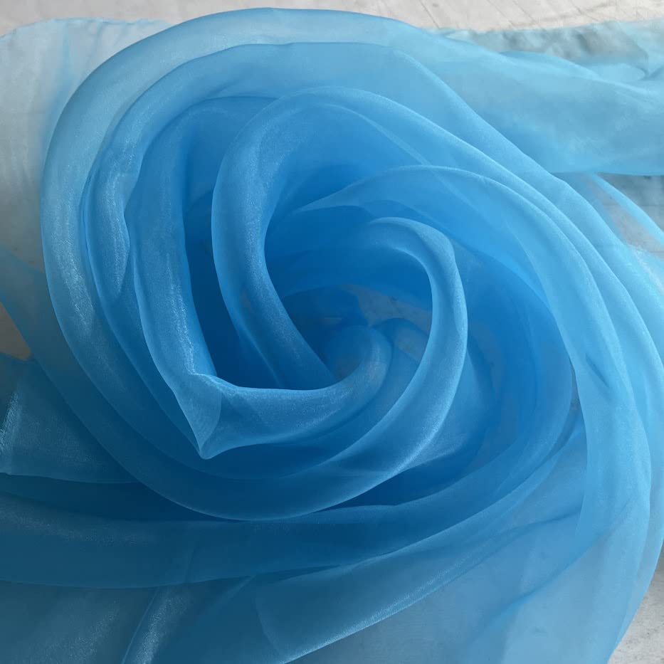 Megachest 145CM Wide Soft Organza Dress Fabric Fancy Costumes Decorations 50 Colors(Blue Grotto, 5 Meters)