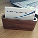1 Pack Business Card display Holder, Brown Walnut Wood Card Case for desk desktop, wooden Name Card Stand for Office, Name Card Holder for Tables Organizer index card filing