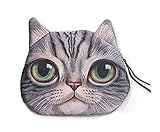 Cougar's Collection Lifelike Cat Face Bag Zipper Case Coin Purse