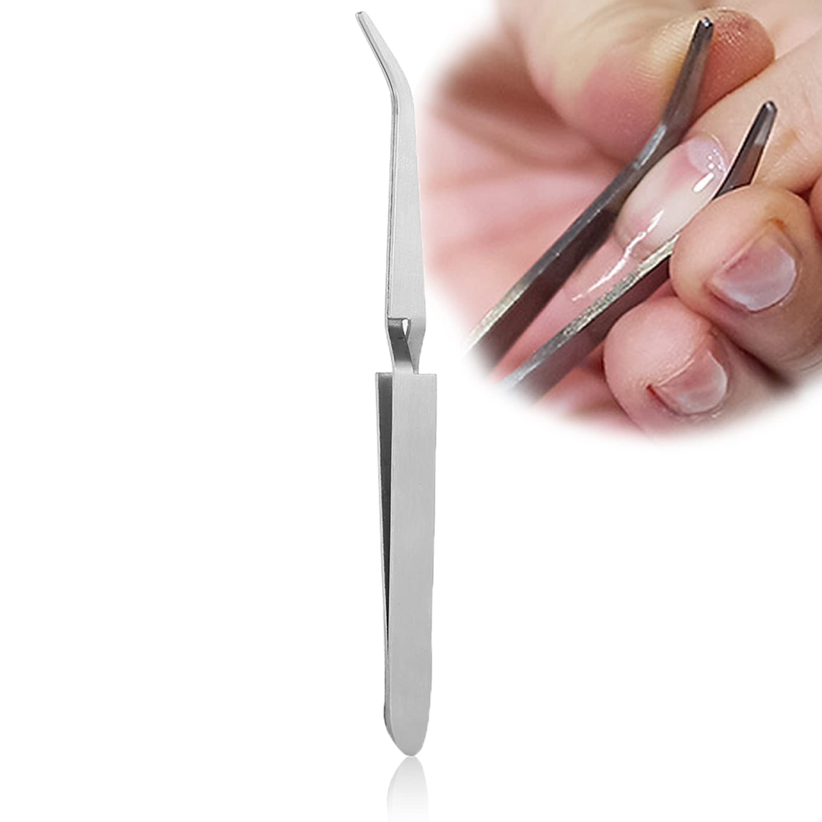 Nail Art Tweezers, Stainless Steel Curved Tweezers, Lash Tweezers, Pointed Tweezers, Gel Nail Acrylic Nails Shaping Tweezer Clip, Nail Art Tool