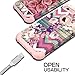 SKYLMW Case for iPhone 6 Plus, Case for iPhone 6s Plus, Three Layer Heavy Duty High Impact Resistant Hybrid Protective Cover Case for iPhone 6 Plus/6s Plus, Wave Flower/Rose
