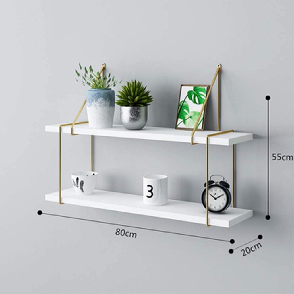 CCET Estante De Pared 2 Capas Baldas Flotantes De Madera Maciza