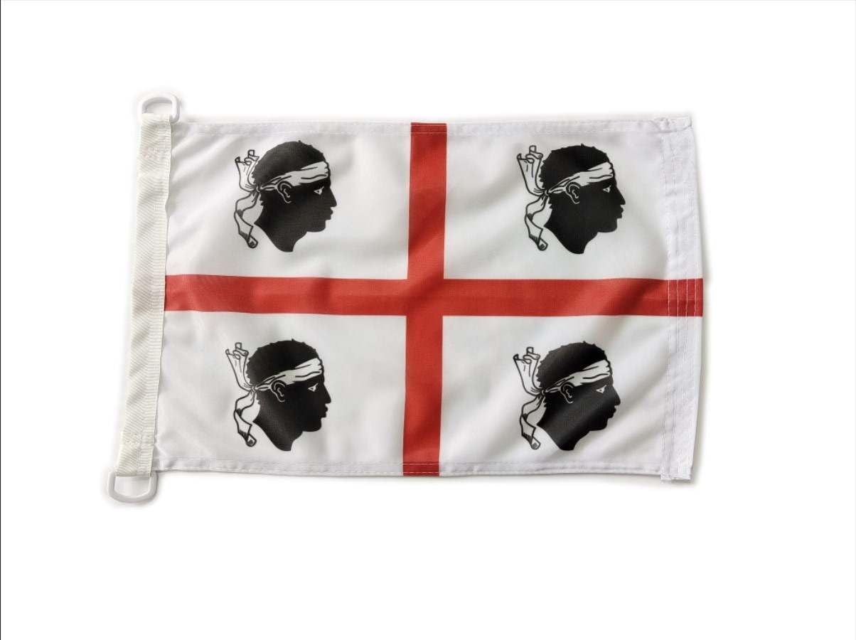 Nautical Flag of Sardinia 45x30 cm - Pavilion of Convenience Sardinia 30 x 45 cm Rings