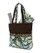 Belvah Brown and Lime Quilted Floral 3 Pc Diaper Bag