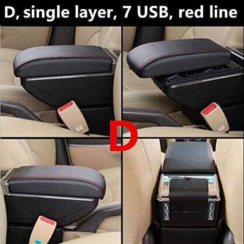 XXNHLLHKA For Ford Fiesta 2009 2017 2010 2011 2012 2013 2014 2015 2016, Center Centre Console Storage Box Armrest Arm Rest Rotatable