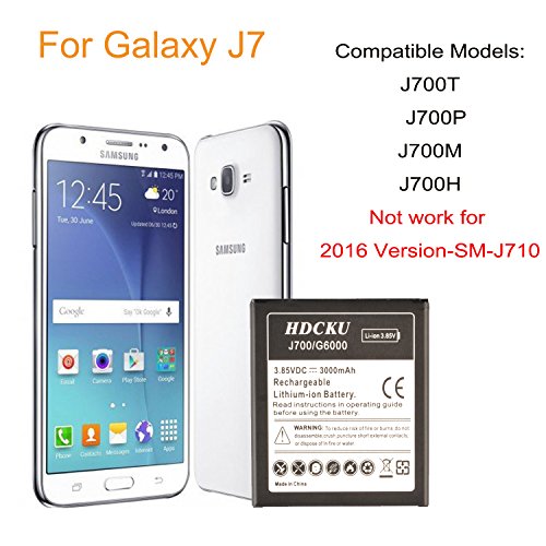 HDCKU Battery Replacement for Samsung Galaxy J7 Cell Phone J700 EB-BJ700BBC/EB-BJ700BBU (Work for SM-J700 2015 Ver Only)(365 Days Warranty) HDCKU Battery Replacement for Samsung Galaxy J7 Cell Phone J700 EB-BJ700BBC/EB-BJ700BBU (Work for SM-J700 2015 Ver Only)(365 Days Warranty)