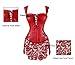 Kimring Women's Steampunk Gothic Sexy Faux Leather Shoulder Strap Valentines Corset Dress Plus Size Red 6X-Large