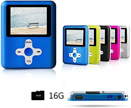 ACEE DEAL MP3/MP4 Player(Blue), Including a 16GB Micro SD card, with MINI USB Port Slim Classic Digital MP4 Player MP3 Player, Music Player, E-book, Photo viewing, Video Playing and Voice Recorder