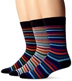 Ben Sherman Men's 3 Pack Jarvis Crew Sock, Blue/Orange, US 9-12