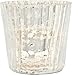 Luna Bazaar Vintage Mercury Glass Candle Holder (3-Inch, Mary Design, Globe Shape, Silver) - for Use with Tea Lights - for Parties, Weddings, and Homes - Mercury Glass Votive Holder