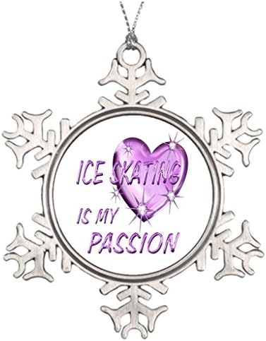 Huky Personalised Christmas Tree Decoration ICE SKATING PASSION Snowflake Ornament Tree Stand