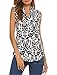 Halife Women's Sleeveless Floral Print V Neck Henley Tank Tops Blouse Shirts Tunic
