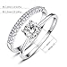 AVECON 1.2ct White Gold Bridal Ring Sets Round Cut CZ Engagement Rings promise rings for her wedding bands for Women Size 5-10