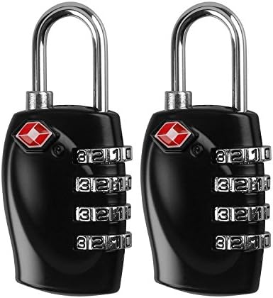 TSA Approved Locks 4-Digit Combination Luggage suitcase Travel Padlocks 2 Pack