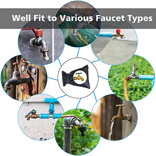 BOENFU Outdoor Faucet Covers, 8.7" H x 7.1" W, 2PCS Outside Garden Faucet Water Sprinkle Valve Insulation Wrap, Hose Bib Spigot Pipe Tap Pouch Protector Spout Cover Socks for Winter Freeze Protection