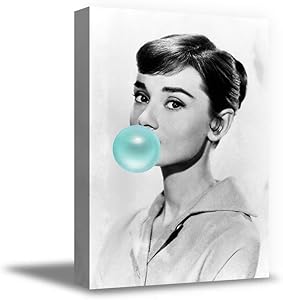 Christmas Sweater for women Audrey Hepburn Art Print Stylish Wrapped Decor Audrey Hepburn Blowing Blue Bubble Gum Poster 19