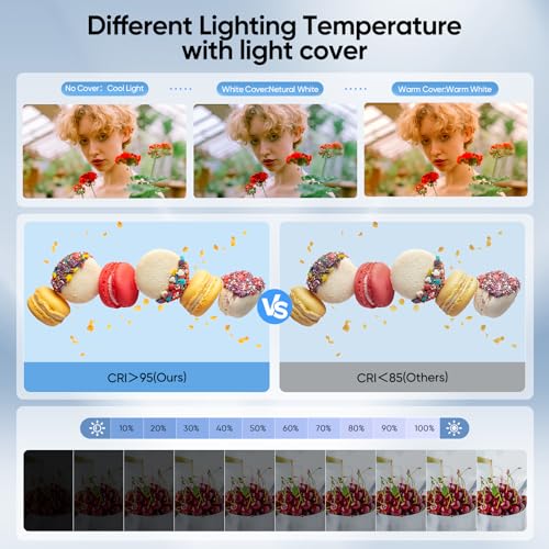 60 x 60 cm Photographic Light Box, Photo Studio and Lighting with 2 Removable and Adjustable LED Strips, 6 Background Colors for All Kinds of Product Photography