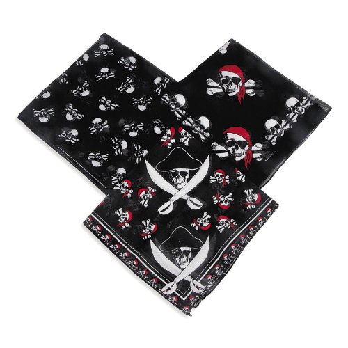 Fun Express Polyester Pirate Bandana - Pirate Party Favor (Pack of 12)