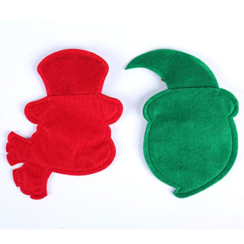 Christmas Tableware Bags,ZYooh Santa Claus, Elk, Snowman Style Silverware Holder Pockets (Snowman1)
