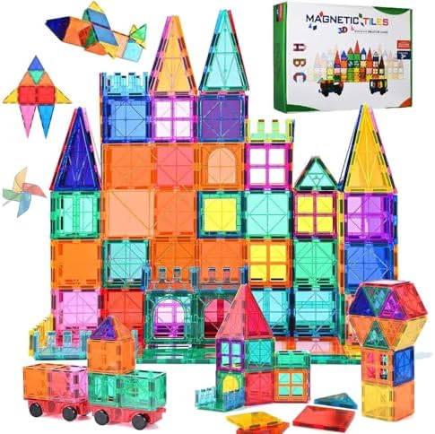 SWIFT 104 Pcs Magnetic Blocks Building Tiles STEM Toys for 3+ Year Old ...
