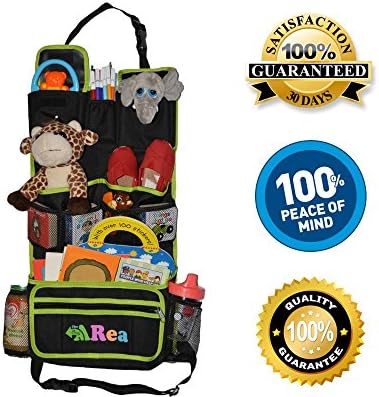 The Most Practical Backseat Organizer - Kick Mat - For Kids - New Detachable pocket - Large Storage Compartments For Car - 13 Multipurpose Pockets For All to use - Best Back Of Seat Organizer