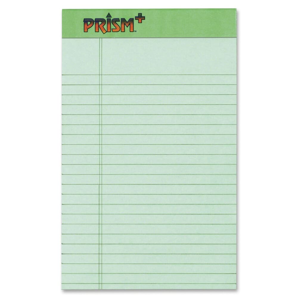 Tops 63090 Prism Plus Colored Legal Pads, 5 x 8, Green, 50 Sheets (Pack of 12)