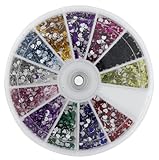 Premium MASH 1200 Piece 12 Color Nail Art Nailart 3D Design Heart Shape Rhinestones