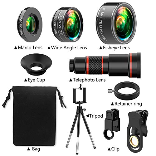image for Saimly 4K HD Phone Camera Lens Kit 10 in 1 for iPhone Samsung Android,