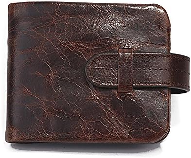 JOYIR Men’s Genuine Leather Wallet Natural Crazy Horse Leather Bifold Wallet Coin Card Holder (Cross)