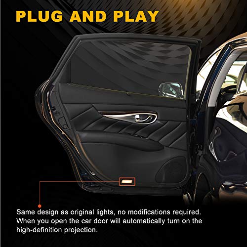 Car Door Projector Lights for Infiniti Courtesy Lamps Ghost Shadow Lights EX FX G M Q50 Q60 QX50 QX56 QX70 QX80 Accessories Welcome Projector Lights, 2 Pack