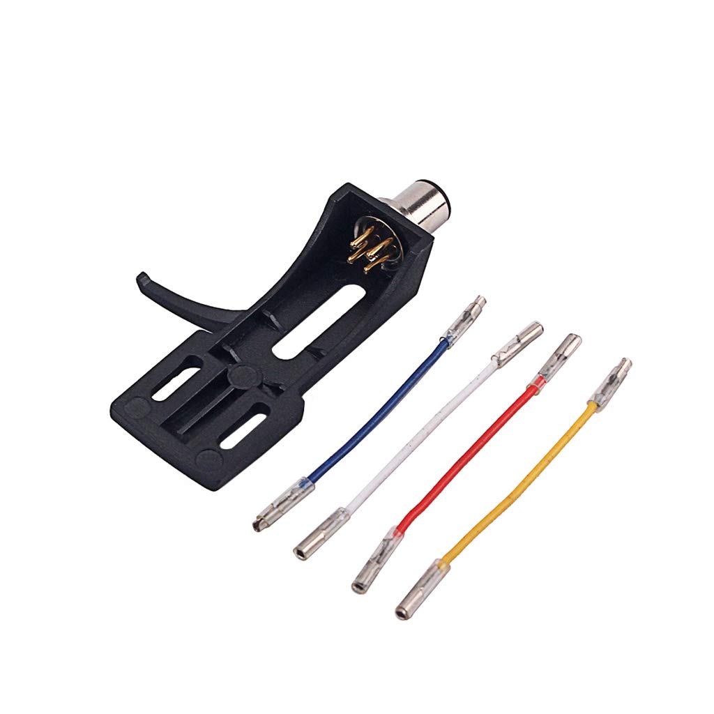 Alnicov Turntable Headshell Mount,Universal Phono Headshell with 4 Lead Wires for Various LP Phono
