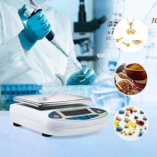 Wellish Lab Analytical Balance Scale 5000g/0.01g High Precision Digital Kitchen Scale Electronic Jewelry Weighing Gram Scale Lab Scale with AC Adapter - Thumbnail 5