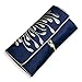 Jewelry Roll Clutch - Embroidered Chrysanthemum (Navy)