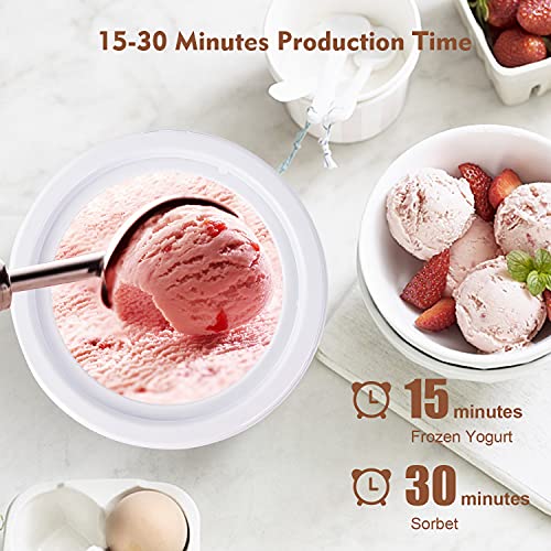Huayuet Ice Cream Maker，Electronic Homemade Fruit Soft Serve Ice Cream Machine for Kids，Home Luxury Frozen Dessert Manufacturer，1.27 Quart Homemade Ice Cream Yogurt Sorbet DIY